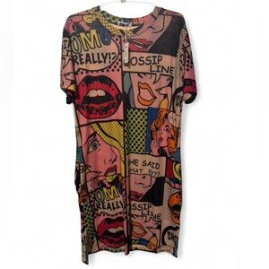 Thailand brand Colorful Comic Print Dress (material is spandex feel)